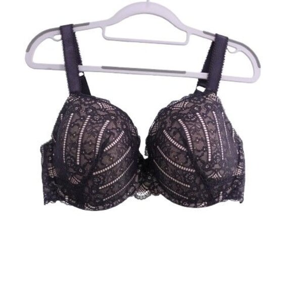 NEW Dorina Celine Light Padded Lace Demi Bra Black Size 38F - Picture 1 of 4